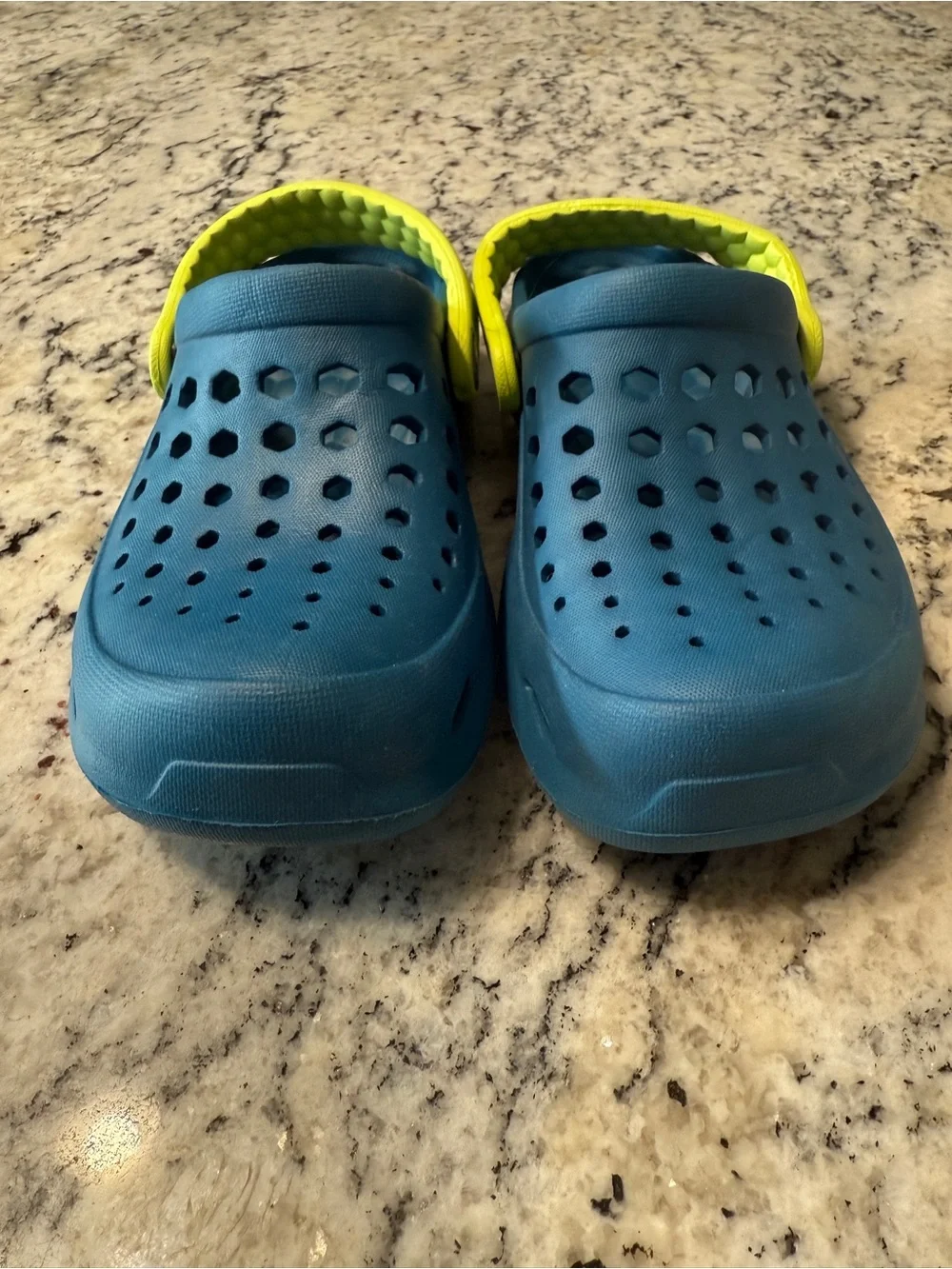Joybees Kids Teal Slip-On Sandals with Yellow Heel Strap